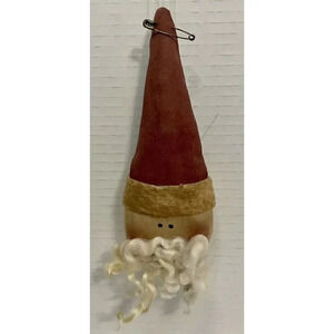 Santa Claus With Long‎ Hat & Scraggly Beard Plush Christmas Ornament 7 Inches